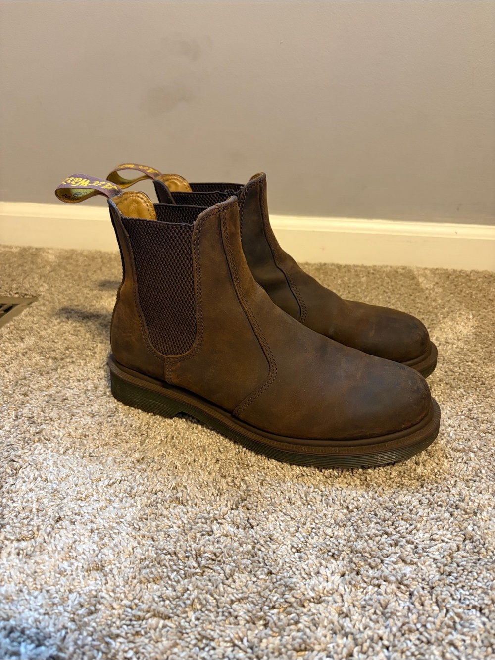 Brown Chelsea Work Boots - Slip-On Ankle Boots
